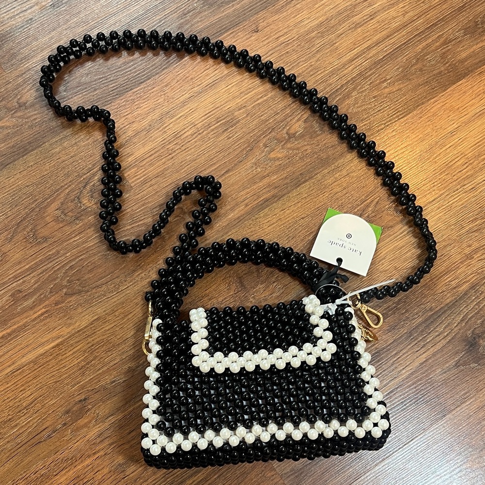 Kate Spade Black and White Beaded Mini Bag